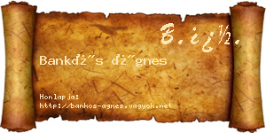 Bankós Ágnes névjegykártya